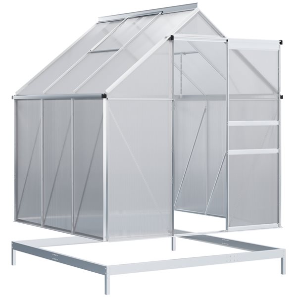 Outsunny 6,2 x 6,2 x 6,6-in Aluminum Walk-in Greenhouse