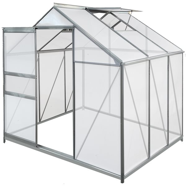 Outsunny 6,2 x 6,2 x 6,6-in Aluminum Walk-in Greenhouse