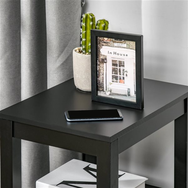 Table pour canapé rectangulaire HomCom en bois noir