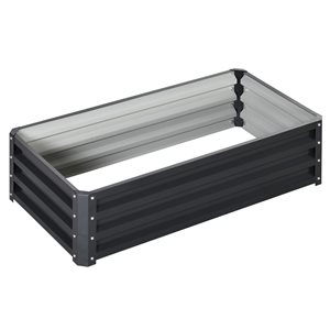 Outsunny 23.5-in W x 47.25-in L x 12-in H Grey Raised Garden Bed
