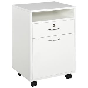 HomCom White 1-Drawer File Cabinet