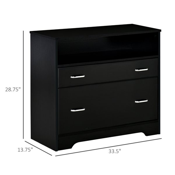 Vinsetto Black 2-Drawer File Cabinet