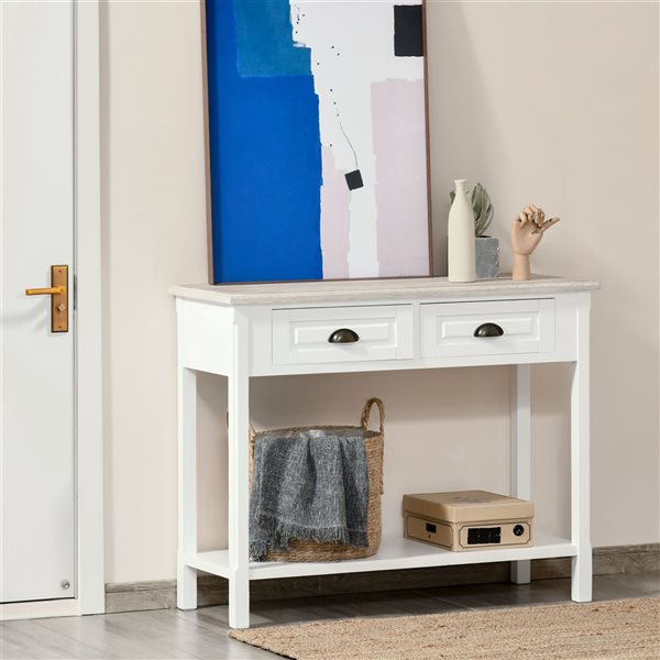 Table console moderne HomCom en panneaux MDF