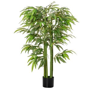 Bambou artificiel HomCom de 55 po en pot, vert
