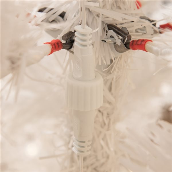 HomCom 6-ft Pre-Lit Full White Artificial Christmas Tree With 250 White Warm LED Lights
