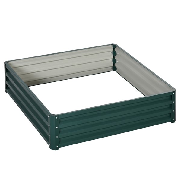 Jardinière surélevée Outsunny verte de 47,25 po l. x 47,5 po L. x 11, 75 po h.