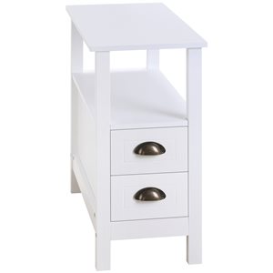 Table pour canapé HomCom rectangulaire en bois blanc