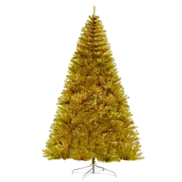 HomCom 7.5-ft Unlit Full Gold Artificial Christmas Tree