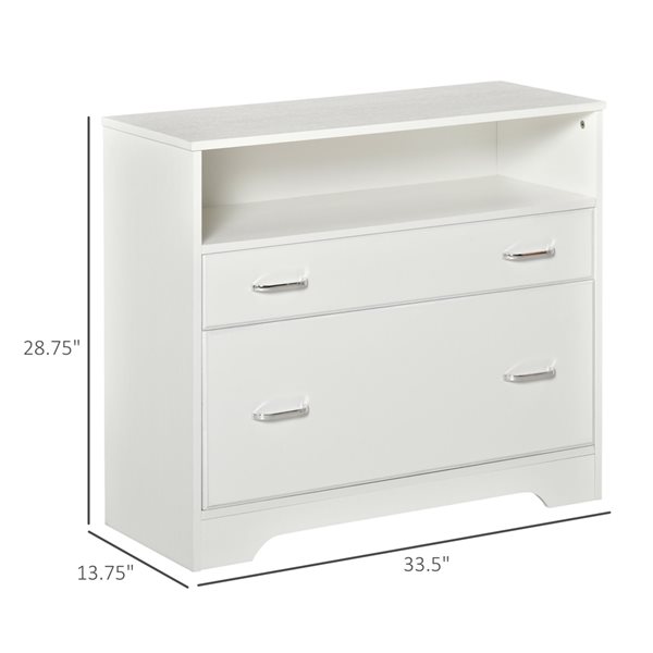 Vinsetto White 2-Drawer File Cabinet