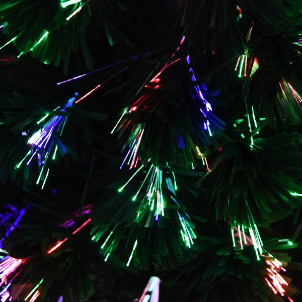 HomCom 2.5-ft Pre-Lit Full Green Artificial Christmas Tree With Sparkling Multicoloured Fibre Optic Lights