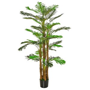 HomCom 72.75-in Green Artificial Tropical Palm Tree with Pot