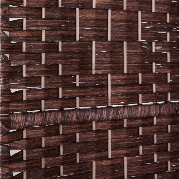 HOMCOM 6-Panel Brown Resin Wicker Foldable Indoor Privacy Screen