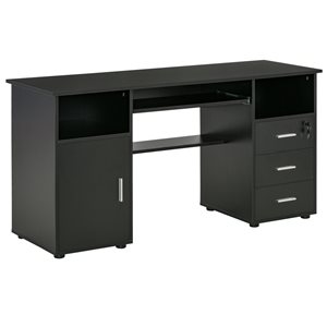 HomCom 57-in Black Modern/Contemporary Computer Desk