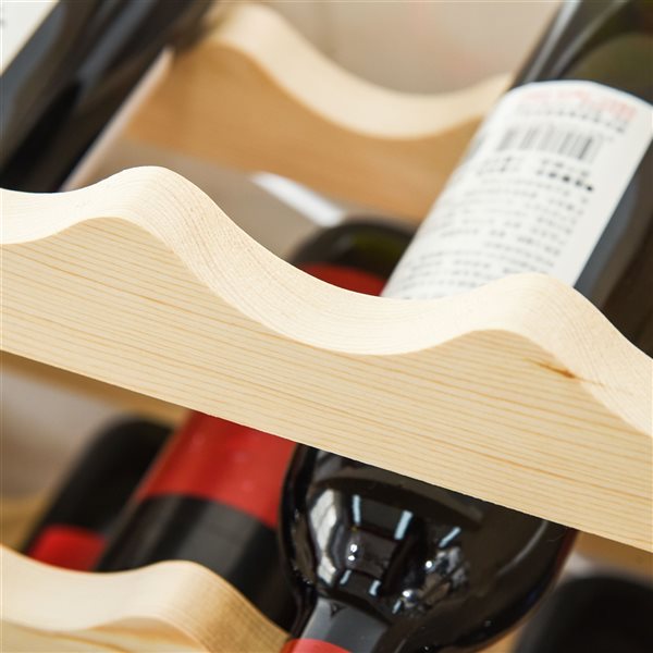 HomCom 72-Bottle Natural Pine Wood Wine Rack