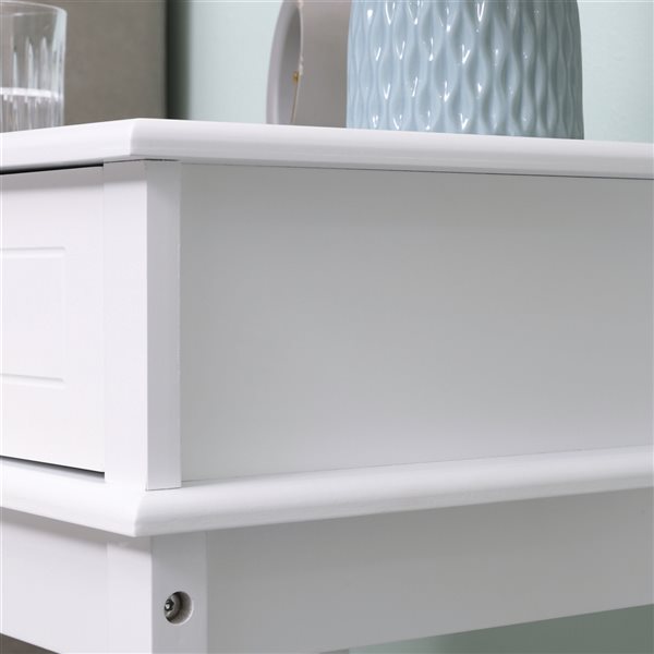 HOMCOM 23 1/2-in x 15 3/4-in Modern White MDF Nightstand with Drawer and Shelf