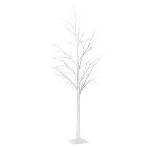 Outsunny 59-in White Artificial Lighted Birch Tree