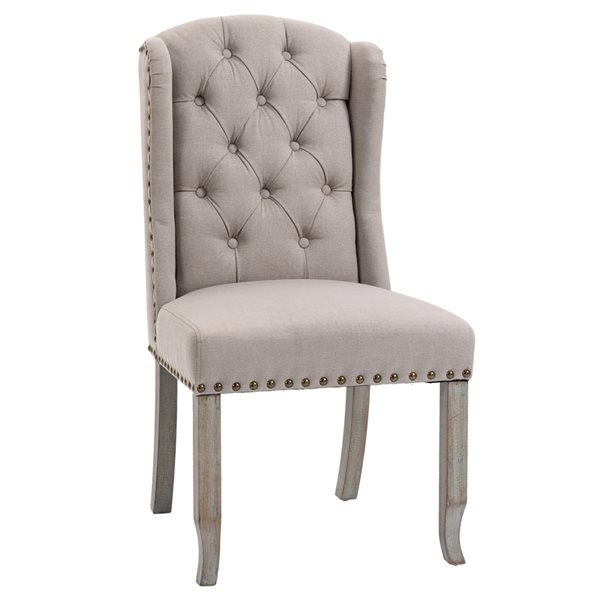 HOMCOM Button-Tufted Accent Chair with High Wing Back, Rounded