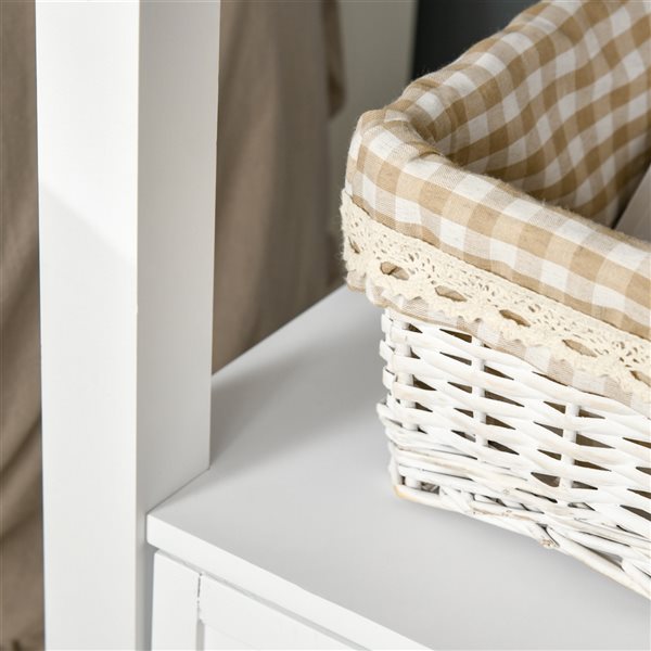 HOMCOM White Wood Rectangular End Table