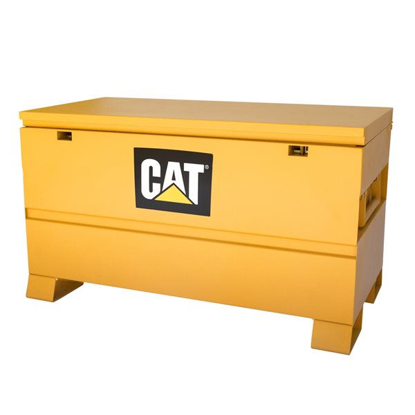 Coffre de chantier jaune CT par CAT de 48 po x 24 po x 28 po en acier avec système de double cadenas