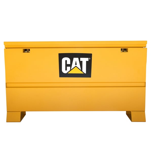 Coffre de chantier jaune CT par CAT de 48 po x 24 po x 28 po en acier avec système de double cadenas