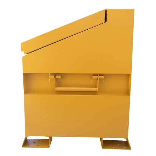 Cat CT 60-in x 30-in x 40-in Yellow Steel Slop-Lid Jobsite Chest with Built-In Tool Tray