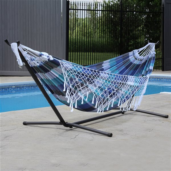 Vivere Marina 10-ft Marina Cotton Brazilian Hammock with Stand