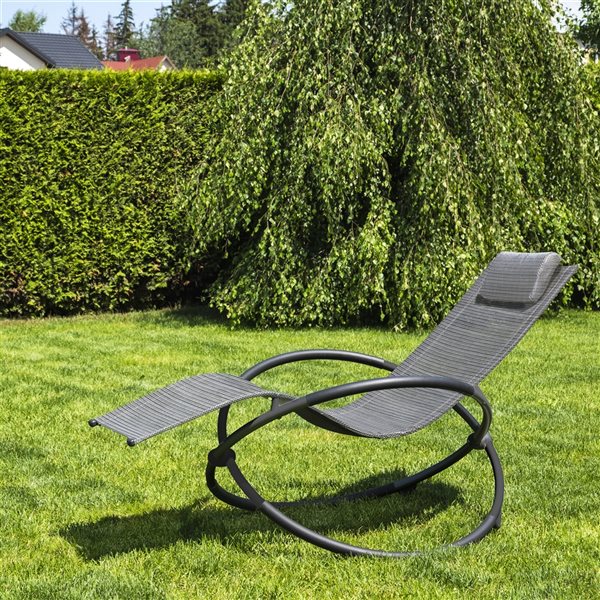 Vivere Orbital Haven Acrylic Rocking Chair with Steel Frame