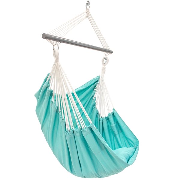 Vivere Aqua Polyester Hammock Chair with Pillows and Built-In Pockets