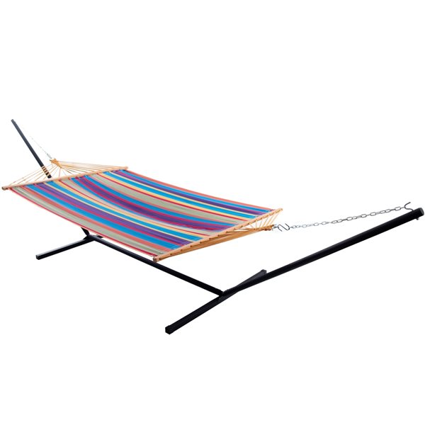 Vivere 13-ft Tropical Cotton Hammock with Steel Stand