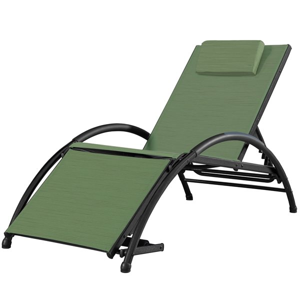 Chaise longue oliveraie Dockside par Vivere en acrylique avec appuie-tête