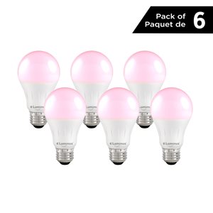 Luminus 9 Watt Equivalent LED A19 Non-Dimmable Grow Light Bulb (6-Pack)