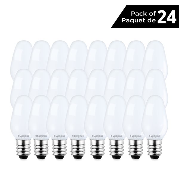 Luminus 7 Watt Equivalent C7 Non-Dimmable White Bulb 2700K Warm White (24-Pack)