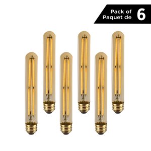 Luminus 40 Watt Equivalent Vintage T10 Dimmable Bulb 2200K Amber (6-Pack)