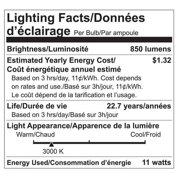 Ampoule à DEL PAR30 à col raccourci 75W réglable 3000K blanc brillant par Luminus, paquet de 6