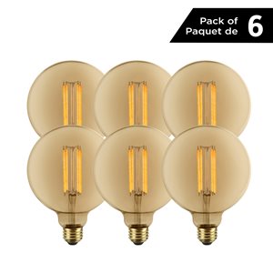 Luminus 40 Watt Equivalent Vintage G40 Dimmable Bulb 2200K Amber (6-Pack)