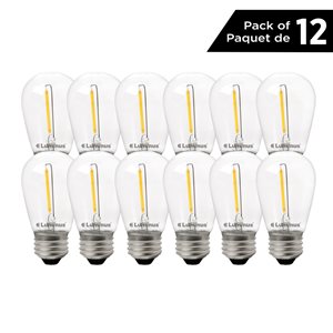 Luminus 11 Watt Equivalent S14 Non-Dimmable Filament Bulb 5000K Daylight (12-Pack)