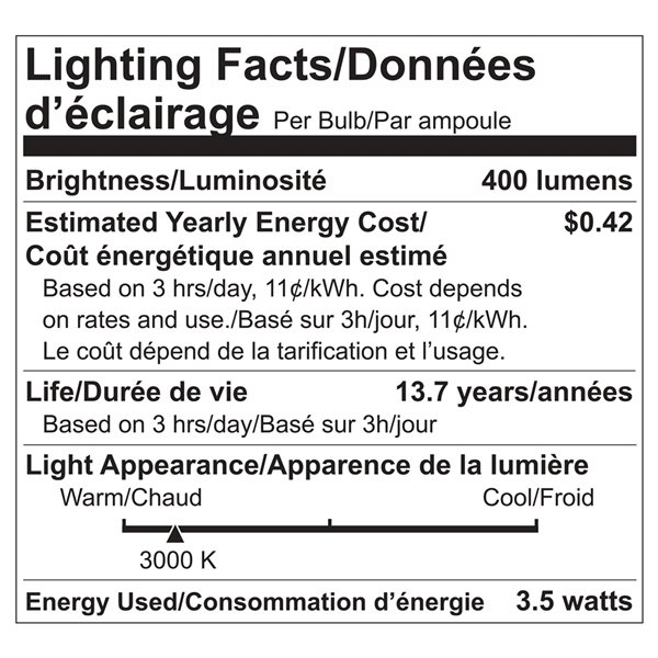 Ampoule à DEL G9 équivalent à 35W non-réglable 3000K blanc brillant par Luminus, paquet de 12