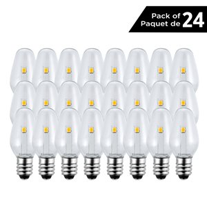 Luminus 7 Watt Equivalent C7 Non-Dimmable Clear Bulb 2700K Warm White (24-Pack)