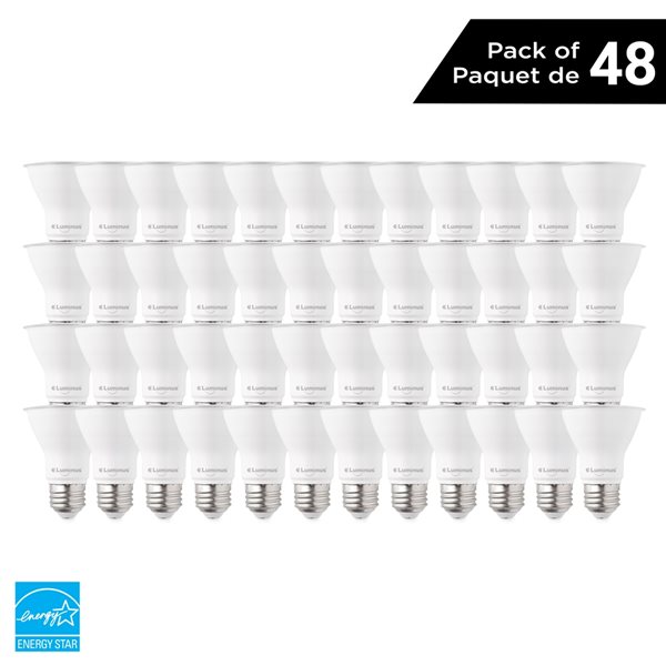 Ampoule à DEL PAR20 équivalent à 50W réglable 3000K blanc brillant par Luminus, paquet de 48