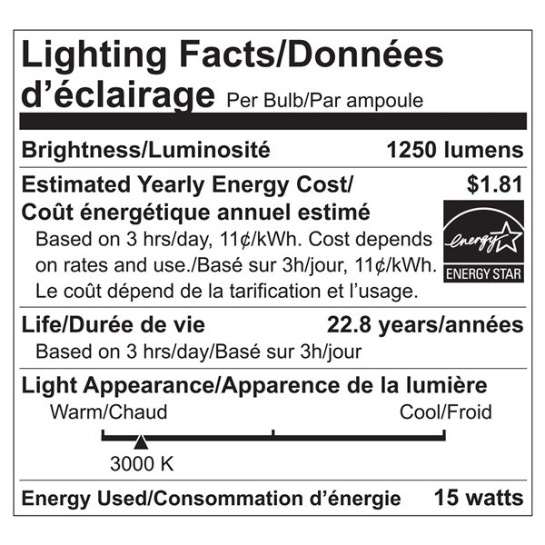 Ampoule à DEL PAR 38 faisceau étroit 120W réglable 3000K blanc brillant par Luminus, paquet de 6