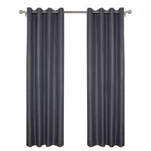 Gouchee Home Thanja 96-in Grey Polyester Light-Filtering Curtain Panel Pair