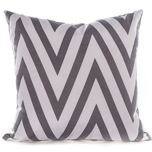 Gouchee Home Chevron 20-in x 20-in Square Grey Throw Pillow
