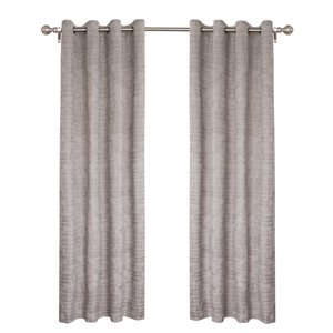 Gouchee Home Ruvor 96-in Grey Polyester Light-Filtering Curtain Panel Pair