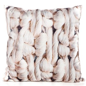Gouchee Home Rope 18-in x 18-in Square Cream Throw Pillow