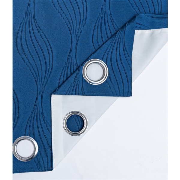 Panneau de rideau assombrissant double bleu marine en polyester Surf par Gouchee Home de 96 po