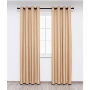 Gouchee Home Elsa 96-in Ocher Polyester Blackout Thermal Lined Curtain Panel Pair