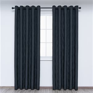 Gouchee Home Surf 96-in Black Polyester Room Darkening Curtain Panel Pair