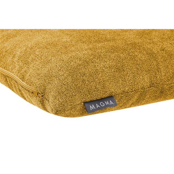 Coussin décoratif carré moutarde de 20 po x 20 po Alfa par Gouchee Home