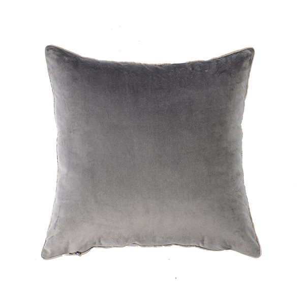 Coussin décoratif carré gris de 18 po x 18 po Solid Velvet par Gouchee Home