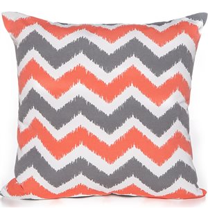 Gouchee Home Selena 20-in x 20-in Square Coral/Charcoal Throw Pillow